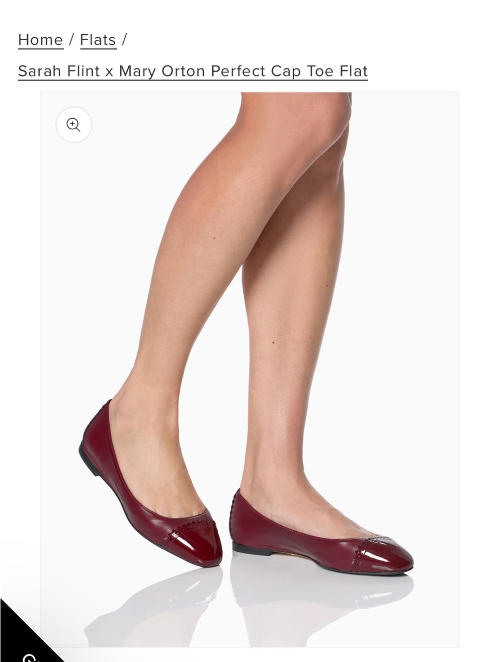 Sarah Flint x Mary Orton Perfect Cap Toe Flat Red